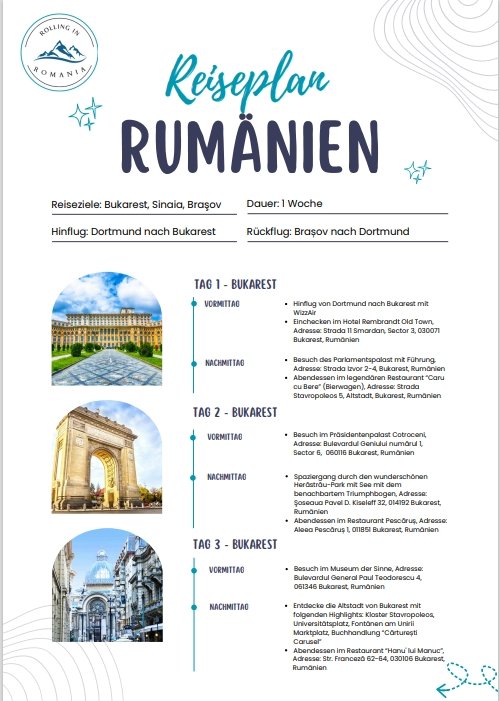 Reiseplan Rumänien Individualreise