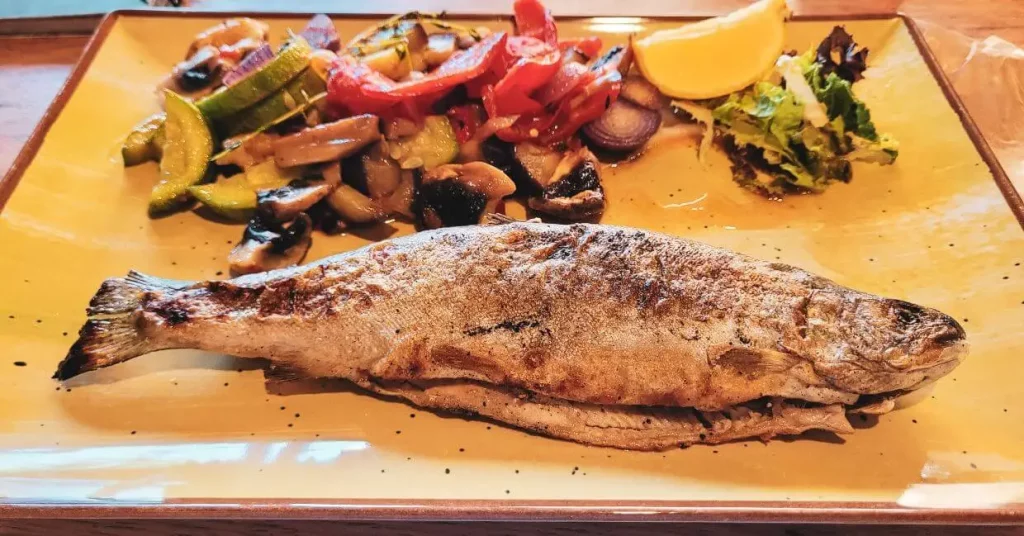 Fresh fish is served in many restaurants at the beaches in Romania Fresh fish is served in many restaurants at the beaches in Romania